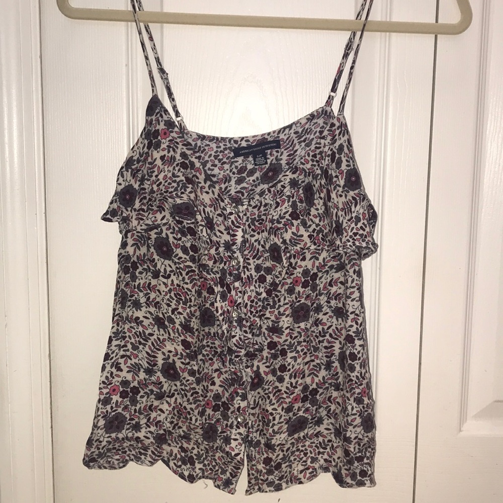 American Eagle Ruffle Front Tank Top